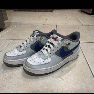 Nike Air Force 1 Low White and Blue Sneakers